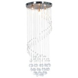 Cumpara ieftin Lustra cu margele de cristal, argintiu, spirala, G9