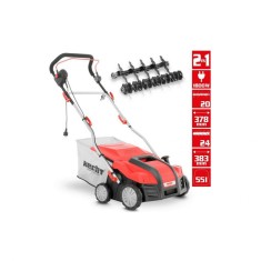 Scarificator si aerator electric HECHT 1848 2 in 1, putere motor 1800 W, sac colectare 55 litri, latime de lucru 40 cm