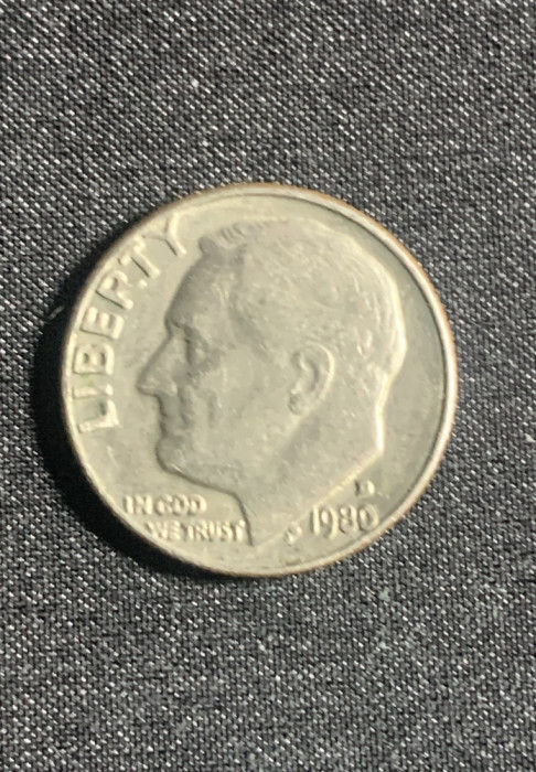 Moneda One Dime 1980 USA