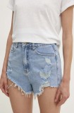 Answear Lab pantaloni scurti jeans femei, neted, high waist