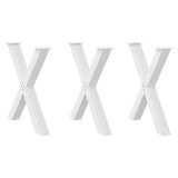 vidaXL Picioare de masă &icirc;n formă de X, 3 buc., alb, 80x(72-73) cm, oțel 4012993
