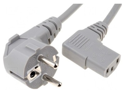 Cablu Alimentare 3x1mm&amp;sup2; cu Ștecăr Unghiular și Conector IEC C13 foto