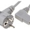 Cablu Alimentare 3x1mm&sup2; cu Ștecăr Unghiular și Conector IEC C13