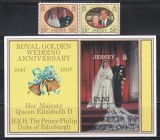 Jersey 1997 - Nunta Regală de Aur - Regina Elisabeta și Prințul Philip, Serie + Colita, MNH