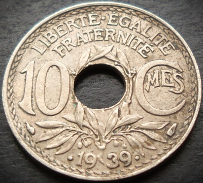 Moneda istorica 10 CENTIMES - FRANTA, anul 1939 * cod 1783 foto