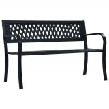 Cumpara ieftin Bancă de grădină, negru, 125 cm, oțel