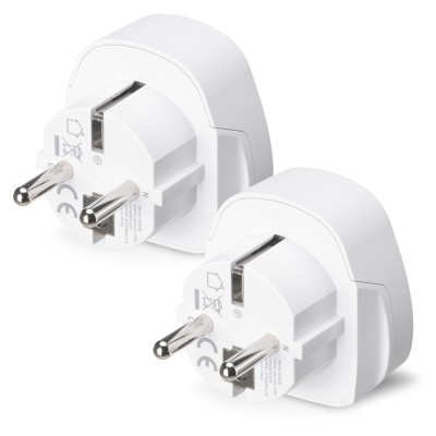 Set 2 Adaptoare universale de calatorie, Kwmobile, Alb, Plastic, 41939.02 foto