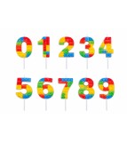 Lumanare aniversara model cifra, multicolor, 10.5 cm-Tip Cifra 3, Godan