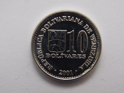 10 BOLIVARES 2001 VENEZUELA-AUNC foto