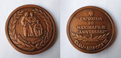 Scoala ardeleana Expozitie maximafilie - Aniversari - Cluj Napoca - Medalie 1983 foto