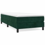 Cumpara ieftin Cadru de pat cu arcuri, verde inchis, 100x200 cm, catifea