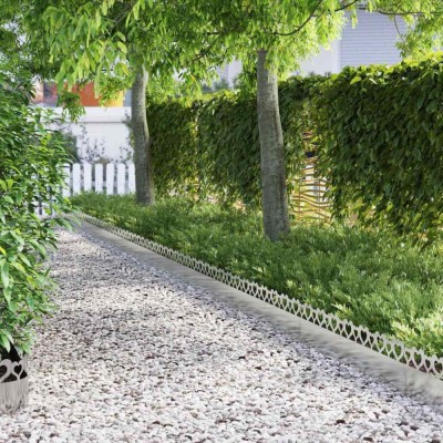 vidaXL Borduri pentru gazon 10 pcs Argintiu 103 x 0,05 x 22 cm 874840 foto