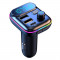 Modulator FM Techstar&reg; T70, Bluetooth 5.0, Voltaj Baterie, USB, QC 3.0 + 18W PD Type C, MicroSD, RGB