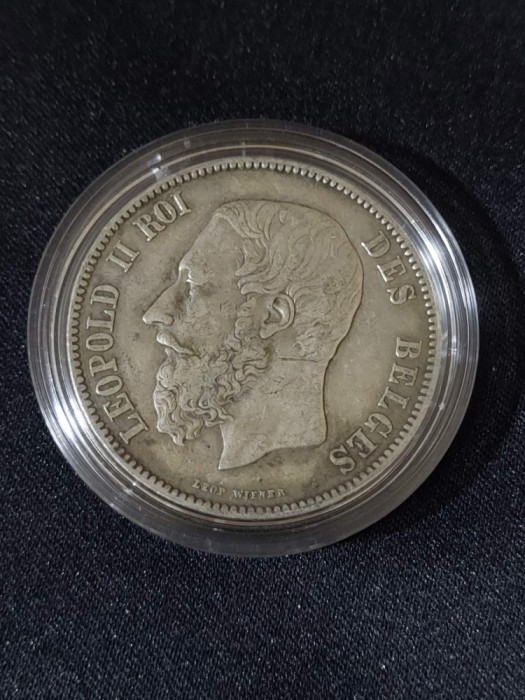 Belgia 1870 - 5 franci - monedă de argint