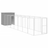 Cusca de caine &amp; tarc gri deschis 165x863x181cm otel galvanizat GartenMobel Dekor, vidaXL