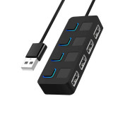 Cumpara ieftin Hub 4 porturi USB2.0 Edman UP4, comutator individual cu led, protectie supra-tensiune, compatibilitate universala, Negru