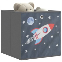vidaXL Cutii depozitare pliabile 4 buc. gri 32x32x32 cm textil nețesut foto