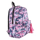 Ghiozdan Negru Fucsia Model My Way &amp; Bandana, 1 compartiment si buzunar frontal