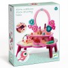 Masuta de toaleta Djeco Flora, cu accesorii, jucarie fete +4 ani, lemn, multicolor