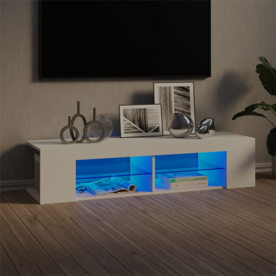 Comoda TV cu lumini LED, alb, 135x39x30 cm GartenMobel Dekor foto