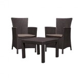 Cumpara ieftin Set mobilier de grădină Rosario Balcon, culoare maro, cu perne taupe calde