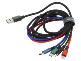 Cablu USB 2.0 High Speed 1,2m Negru Textil 3,5A