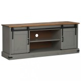 Cumpara ieftin Dulap TV HALDEN 2 usi glisante gri 150x40x60 cm lemn masiv
