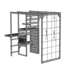 Casuta Nordic Adventure House cu loc de nisip, tobogan, leagan, modul sport, Wendi Toys foto