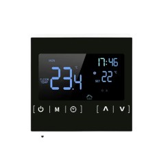 Termostat pentru incalzire electrica in pardoseala, Afisaj LCD, 16A, Negru