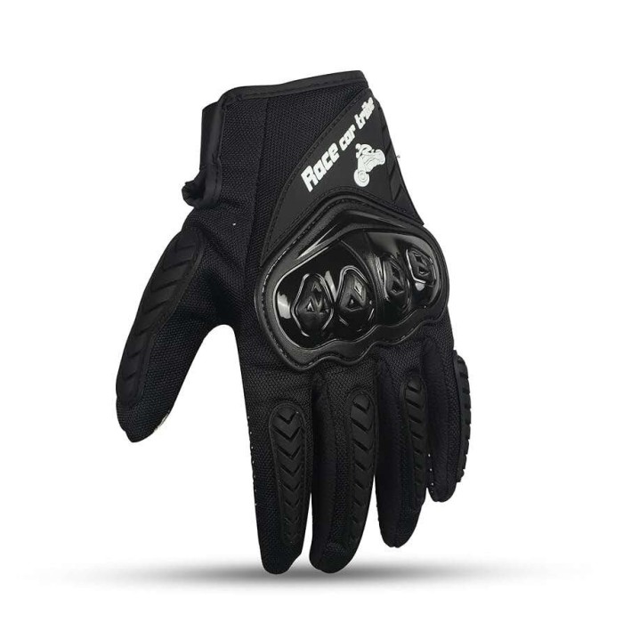 Manusi Moto Race Car Tribe &ndash; GST16 -Tactile cu Protectii, Compatibile Touchscreen, Protectie maxima, Control si Confort in Orice Sezon Negru XL si XXL