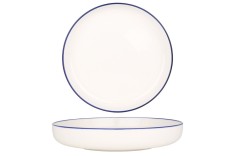 Rinart Farfurie ad&acirc;ncă - Blue Edge - Porţelan - 19 cm (500cc) - set de 6