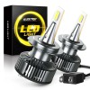 Set 2 becuri Auxito&reg; H7 LED, 40w, CANBUS, cu ventilator inclus, fara eroare de bec ars