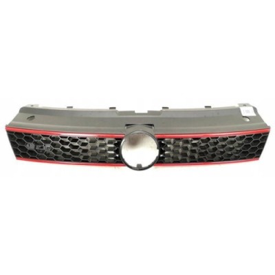 Grila radiator VW Polo (6R), 08.2009-12.2017, negru, cu dunga rosie, 6R0853651R foto