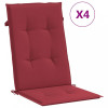 Perne scaun cu spatar &icirc;nalt, 4 buc., rosu, 120x50x3 cm, textil GartenMobel Dekor, vidaXL