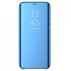 HUSA IPHONE XS MAX CLEAR VIEW FLIP STANDING COVER (OGLINDA) ALBASTRU (BLUE) foto