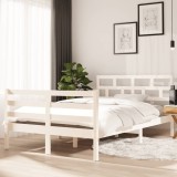 VidaXL Cadru de pat, alb, 120x200 cm, lemn masiv de pin