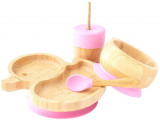 Set cadou din bambus Ratusca roz Ecorascals, Eco Rascals