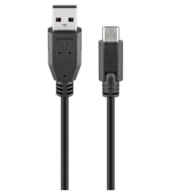 Cablu USB 2.0 tata la USB Type C tata 0.5m negru Goobay foto