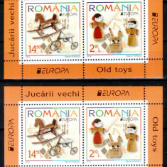 Romania 2015, LP 2063 a, EUROPA Jucarii, blocuri de 4, MNH! Nominal 66,40 lei