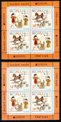 Romania 2015, LP 2063 a, EUROPA Jucarii, blocuri de 4, MNH! Nominal 66,40 lei foto