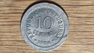 Portugalia - moneda colectie rara - 10 centavos 1920 aunc - valoare catalog mare foto