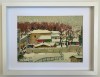 Toader Schipor 1996 Tablou Peisaj de Iarnă Vedere zona Copou Iași pictura ulei inramat 33x43cm, Peisaje, Realism