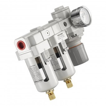 Regulator filtru dublu pentru compresoare 3/8&amp;rdquo;, Vevor 10 Bar, dimensiune 185&amp;times;67&amp;times;155 mm foto