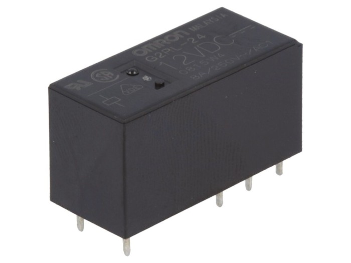 Releu Electromagnetic 12V DC 8A DPDT