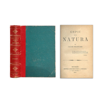 Iacob Negruzzi, Copii de pe Natură, 1874 si Poesii, 1872, doua volume coligate foto