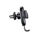 Incarcator wireless eMazing pentru vehicule (inducție) cu suport, tehnologie Fast Charge, model WUW W2 &icirc;n culoare neagră