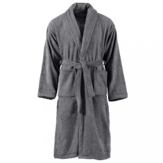 Halat de baie unisex Terry, antracit, bumbac 100%, mărime M foto