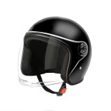 Casca Moto Scuter ATV Open Face Unisex cu Viziera, ABS, Negru/Alb/Gri/Roz/Crem, 56-62cm