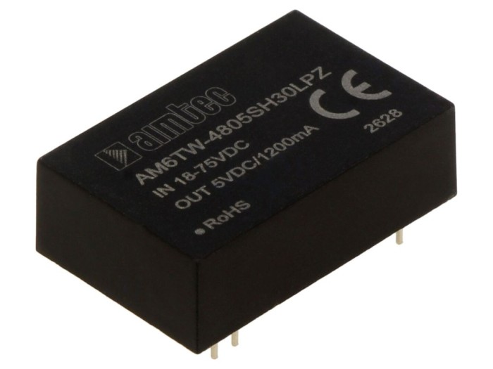 Convertor DC/DC 6W, 18&divide;75VDC