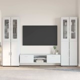 Cumpara ieftin Set comoda TV FLORIN 3 buc. 150 x 39 x 30 cm Alb foarte lucios
